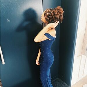 Navy blue prom dress